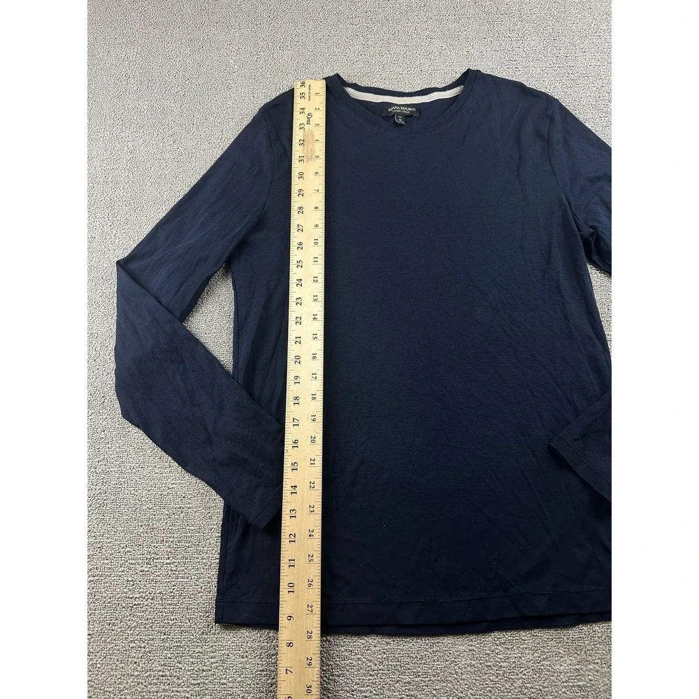 Banana Republic‎ Long Sleeve T-Shirt Men M Tall Blue Luxury Touch Cotton Preppy
